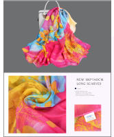 BYSIFA Pañuelo de Seda Largo Diseño Floral de Moda Cubierta de Playa de Verano Protector Solar - details 4
