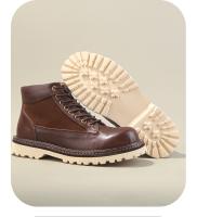 Botas cortas de caña alta casual retro zapatos de cuero de moda de piel de vaca botas de herramientas - details 8