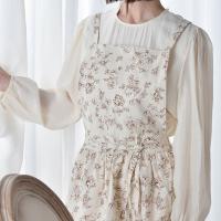 Delantal de cocina de algodón a la moda, delantal de trabajo doméstico con estampado Floral elegante, delantal de limpieza de estilo francés impermeable para cocina - details 2