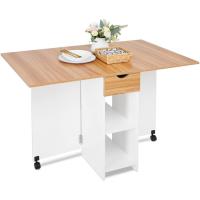 Cocina Plegable con Ruedas Alas Abatibles Cajones y Armario, Moderno para 4-6 Personas, - details 0