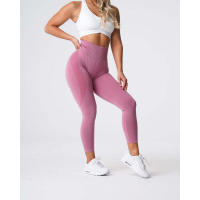 Leggings deportivos de cintura alta para mujer NVG de spandex con pantalones interiores suaves para ropa de gimnasio y fitness. - details 20