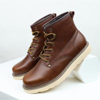 Botas de hombre versátiles de moda americana de cuero británico para exteriores con suela gruesa - details 3