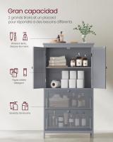 Mueble de Baño, Armario de Baño, Armario de Cocina, Armario Almacenaje con 4 Puertas, Estantes Regulables, 30 x 60 x 110 cm, Blanco - details 29