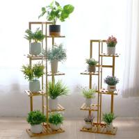 Decoración de Maceta de Bambú: Escalera Vertical para Flores Soporte de Estante para Esquina Exterior Interior Balcón Jardín Salón 40 x 20,2 x 121,9cm - details 2