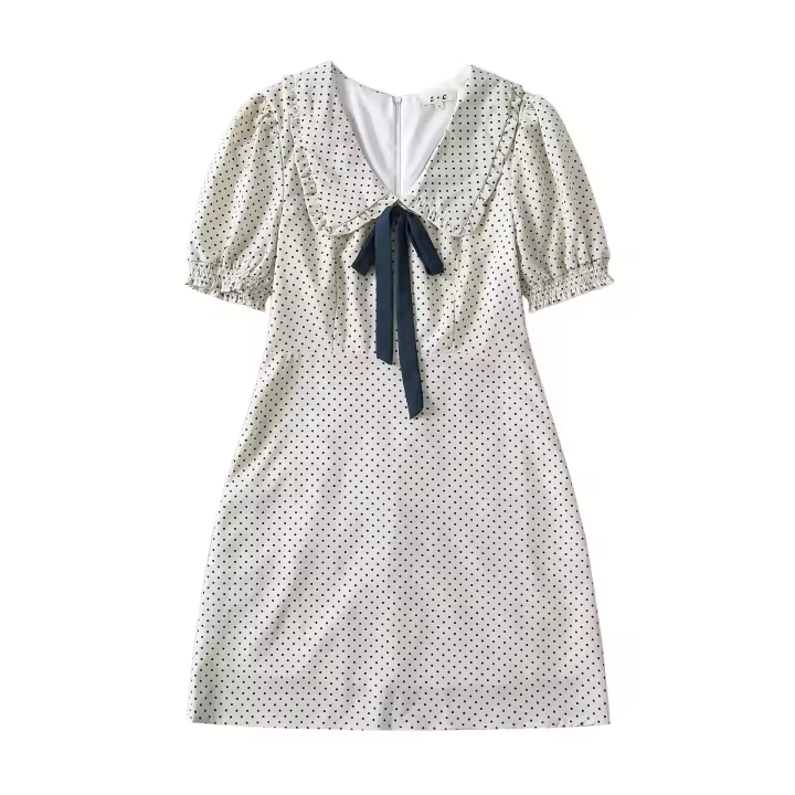 Ropa de mujer europea y americana, cuello de muñeca, vestido de estudiante de estilo universitario - 1