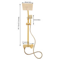 Sistema de ducha de lluvia dorado con grifo, juego completo de ducha de acero inoxidable, cabezal de ducha de lujo | Altura ajustable | Ideal como regalo | Instrucciones en alemán - details 0