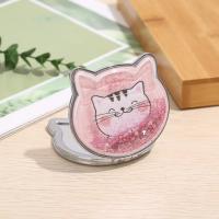 Espejo de maquillaje de doble cara de gato, espejo de mano portátil con lentejuelas de dibujos animados, regalo para niña, espejo de maquillaje de doble cara de bolsillo - details 5