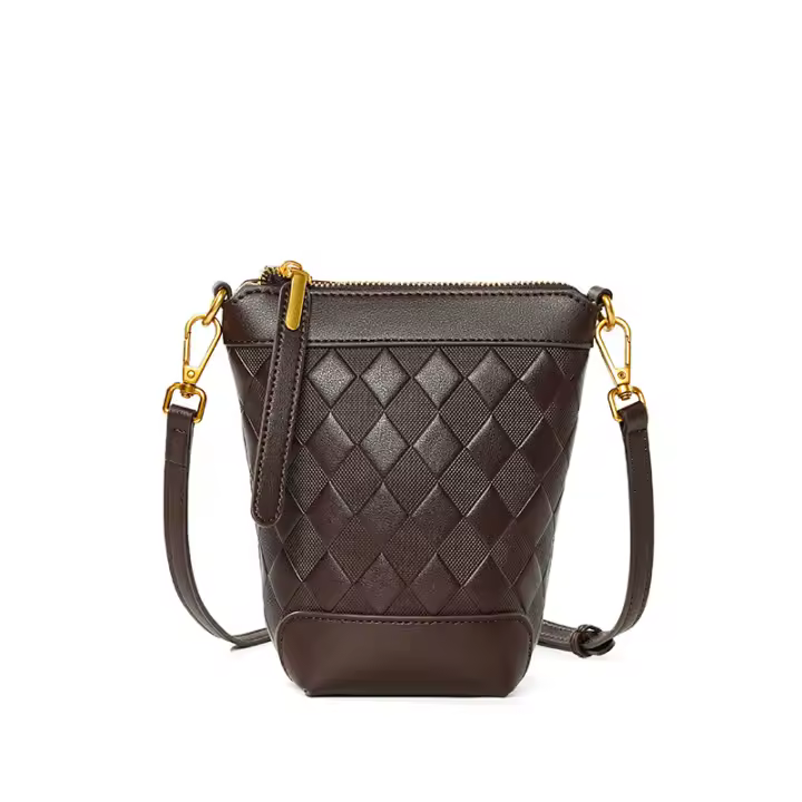 Bolso de mensajero de cuero, pequeño y ligero mini bolso pequeño vertical de piel de vaca para mujer, bolso para teléfono móvil. - 1