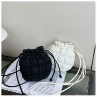 Dulce bolso de cubo con cordón de estilo coreano, bolso de rejilla, pequeño bolso cruzado, bolso para teléfono móvil, bolso de hombro de nailon de Color sólido, viaje - details 8