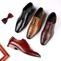 2025 Moda de talle alto de cuero estilo casual para caminar para hombres zapatos de vestir de boda, fiesta y oficina - details 1