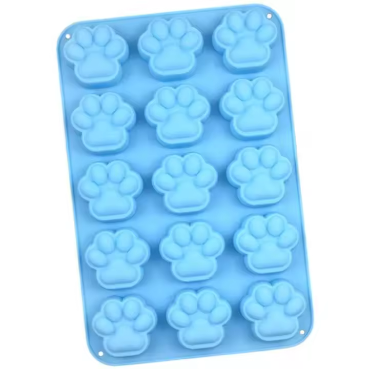 Molde de Silicona para Alimentos de Perros Bandeja de Hielo con Impresión de Patas de Mascota - 1