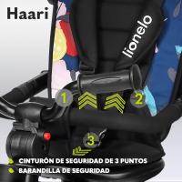 Haari Bicicleta 2 en 1 Menores hasta 25 kg 1,5-5 años Triciclo- Carrito Cesta espaciosa, Bolsa y portavasos Cinturones de 3 Puntos con Fundas Toldo Reposapiés Azul Oscuro - details 2