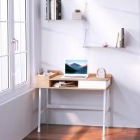 Mesa de Ordenador PC 137x55x92 cm Escritorio con Estantería de 3 Estantes 2 Cajones y Soporte para Impresora para Oficina Estudio Despacho Blanco y Roble - details 10