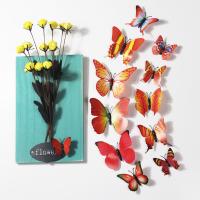 Simulación de decoración del hogar 3D, mariposa de doble cara, pegamento de 12 colores, juego de pegatinas de pared sólidas - details 2