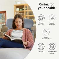 Cojín de lectura XL Almohada cervical extraíble para cama y sofá Almohada lumbar ideal para adultos con espuma viscoelástica Gris - details 3