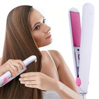 Mini plancha de pelo de cerámica, plancha alisadora y rizadora 2 en 1, adecuada para el peinado diario - details 0