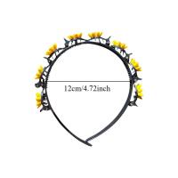 Horquilla coreana con flequillo doble, diadema con flores coloridas de princesa, aro de pelo ondulado para niños, diadema trenzada Kawaii con dientes para fiesta - details 1