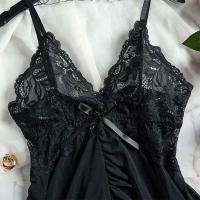 camisón, vestido de noche para mujer, conjunto de cuello, escote en V profundo y ropa interior, lencería con volantes ENCE, pijamas - details 8