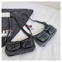 Bolso de mano de moda, bolso vaquero Retro, bolso cruzado para axila, bolso de hombro para chica picante, bolso para axila, bolso de tela Y2K, ropa de calle - details 34