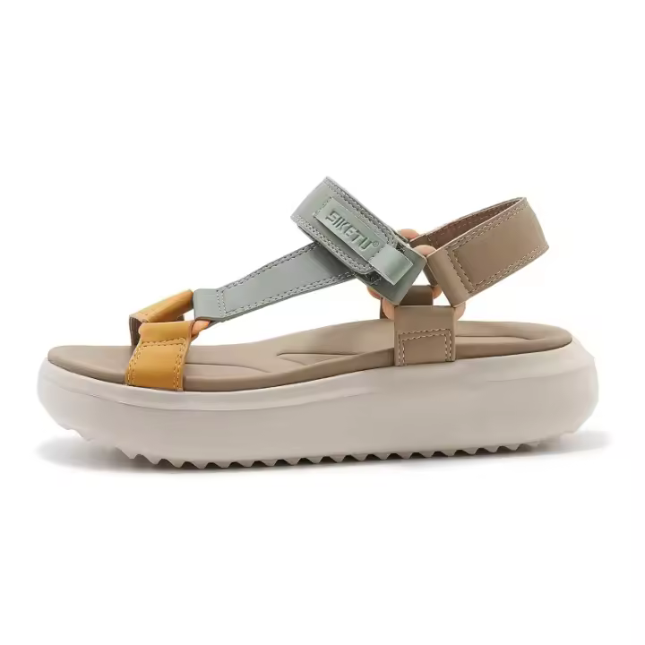 Sandalias Deportivas Para Mujer, Plataforma De Retales, Zapatos Con Elevador De Banda Estrecha, Soporte De Arco De Velcro Ajustable, Senderismo Al Aire Libre 41 - 1