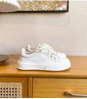 Pastel de queso nueva tendencia color coincidencia plataforma casual tablero zapatos versátil aumento de altura cabeza redonda zapatos blancos - details 30