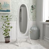 Longitud Total de pie Espejo de tocador Ajustable Dormitorio Muebles de Madera, Color Blanco - details 0