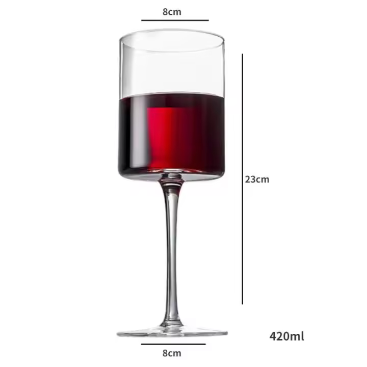 Copa de Vino Estilo Nórdico de 400-500ml Copa Roja de Arte para Bar Familiar y Fiestas - 1
