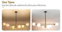 Candelabros nórdicos modernos E27, lámpara LED de oro negro, iluminación del hogar para dormitorio, sala de estar, lámpara de techo LED, accesorios de iluminación interior - details 2