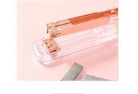 Grapadora de oro rosa a la moda, carpeta de escritorio, libro, grapas de papel, removedor de grapas, perforadora, suministros de encuadernación para escuela y oficina - details 3