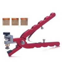 Alicates de corte de pulsera de reloj de cuero para correas para fijar cierres, barra de resorte, herramienta de mano, rojo, recto - details 4