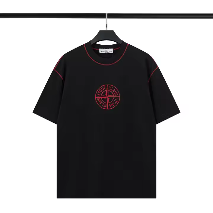 Tendencias de moda 2025, camisetas casuales de manga corta de primera calidad, camisetas de hombre de alta calidad, Stone Island verano bordado - 1