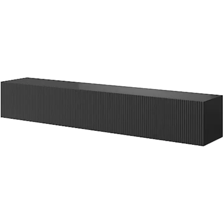 TV Mesa De TV 175 cm Suspendido con Fachada Fresada Negro Veldio - 1