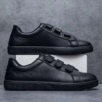 Zapatos blancos nuevos de otoño de alta calidad para niños, zapatos de cuero informales a la moda para hombres, zapatos ligeros y cómodos - details 1