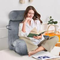Cojín de lectura XL Almohada cervical extraíble para cama y sofá Almohada lumbar ideal para adultos con espuma viscoelástica Gris - details 8