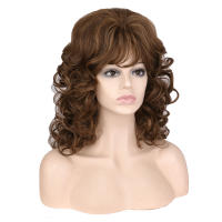 Peluca rizada ondulada grande dorada para mujer y niña, aspecto Natural, fibra sintética resistente al calor, peinado del cabello - details 5
