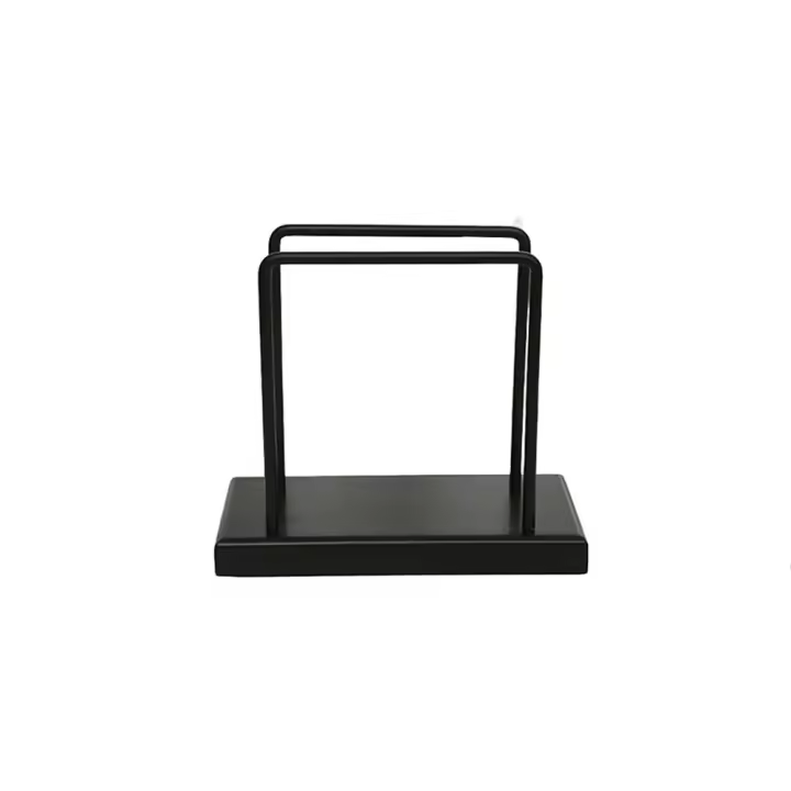 Soporte de papel para servilletas con Base de madera, estante de almacenamiento de pañuelos antideslizante Vertical, dispensador de pañuelos de pie que ahorra espacio, mesa de comedor - 1
