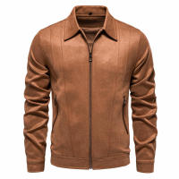 Chaqueta de ante con solapa para hombre, abrigo de tendencia de moda para exteriores, otoño e invierno, nuevo - details 2