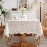 Mantel rectangular de bolas de terciopelo blanco, jacquard bohemio, mesa antipiscina para cocina, comedor, sala de estar y - details 3