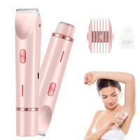 Afeitadora eléctrica 2 en 1 para mujer, brazo, piernas, axilas, cara, Bikini, pelos, afeitadora recargable de doble cabezal, recortadora de pelo corporal, uso en seco y húmedo - details 0