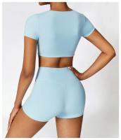 Pantalones cortos deportivos para mujer, mallas para Yoga, pantalones cortos para correr, a prueba de sentadillas, cintura alta, pantalones cortos ajustados para Fitness, pantalones cortos de entrenamiento con realce para ciclismo y gimnasio - details 26