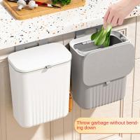 Cubo de basura de cocina para el hogar, cubierta deslizante colgante para puerta de armario, Cubo de almacenamiento, cubo de basura montado en la pared, blanco - details 3