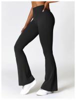 Pantalones de Yoga con Flecos en Forma de V para Mujeres Leggings de Cintura Alta y Pierna Ancha para Gimnasio y Deportes Pantalones de Baile - details 30