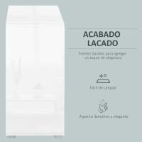 Marco de Estantería Blanco Brillante 2 Puertas 2 Cajones Ajustable a Presión - details 6