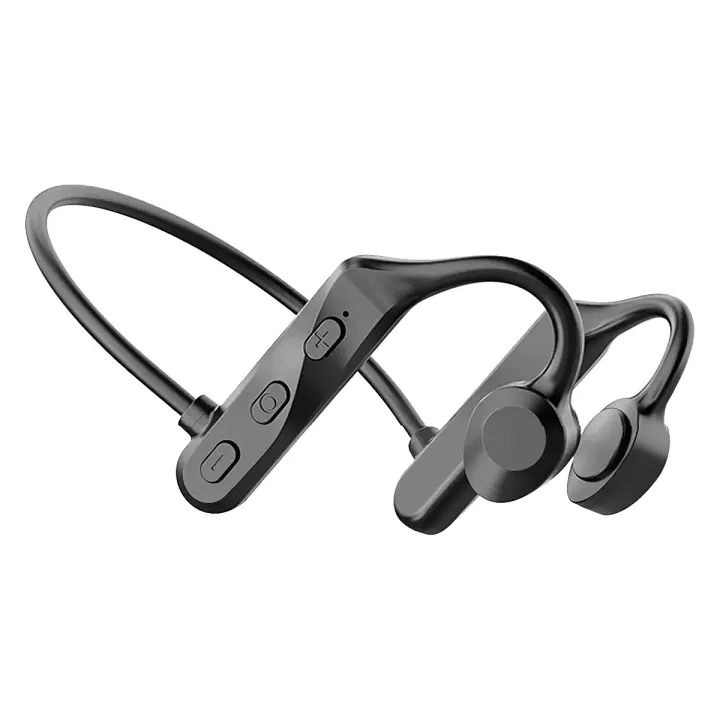 Auriculares de conducción ósea con cancelación de ruido, audífonos con micrófono incorporado, resistentes al sudor para entrenamientos deportivos - 1