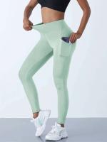 Nuevas mallas de cintura alta para mujer, mallas elásticas de Yoga con bolsillos, Push Up Fiess, ropa deportiva para correr, pantalones de Color sólido - details 10