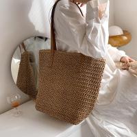 Bolso de ratán tejido para mujer, bolsa de hombro de gran capacidad para vacaciones en la playa, informal, a la moda - details 18