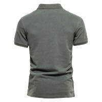 Verano nuevo estilo solapa deportes europeos y americanos camisa POLO de algodón puro moda casual para hombres camiseta de manga corta de color sólido - details 5