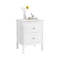 Mesita de Noche con 3 Cajones Mesilla de Noche de Nórdico para Dormitorio Mesita Auxiliar Minimalista para Cama Blanco - details 11
