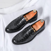 Zapatos Lefu para hombre, calzado sencillo y versátil con relieve sonriente, moda británica de negocios, talla grande - details 20