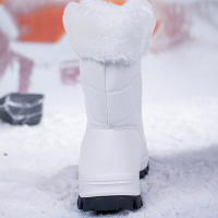 Botas de nieve con cordones para mujer con suela gruesa de terciopelo, zapatos cálidos de algodón del noreste antideslizantes de invierno, de gran tamaño - details 13